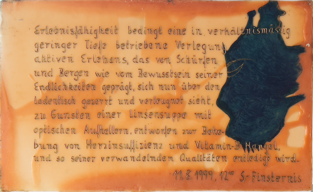 Künstler Erlebnisfähigkeit Ölfarben auf Wachs auf Plexiglasstafel Schätzwert: 800 €- 1200 €