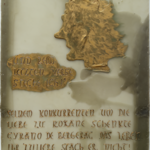 Künstler Gerard Depardieu in der Rolle des Cyrano de Bergerac, Ölfarben auf Wachs auf Plexiglastafel, Schätzwert: 800 €- 1200 €