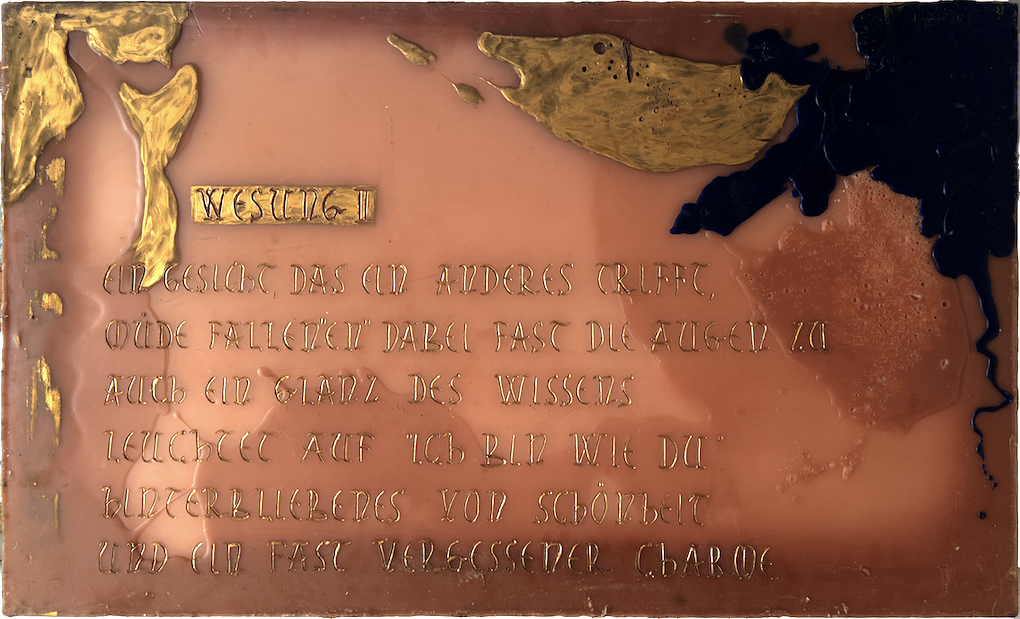 Künstler Wesung 2 Ölfarben auf Wachs auf Plexiglasstafel Schätzwert: 800 €- 1200 €